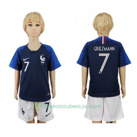 Camisola França Griezmann 7 Criança Equipamento Principal World Cup 2018 Manga Curta